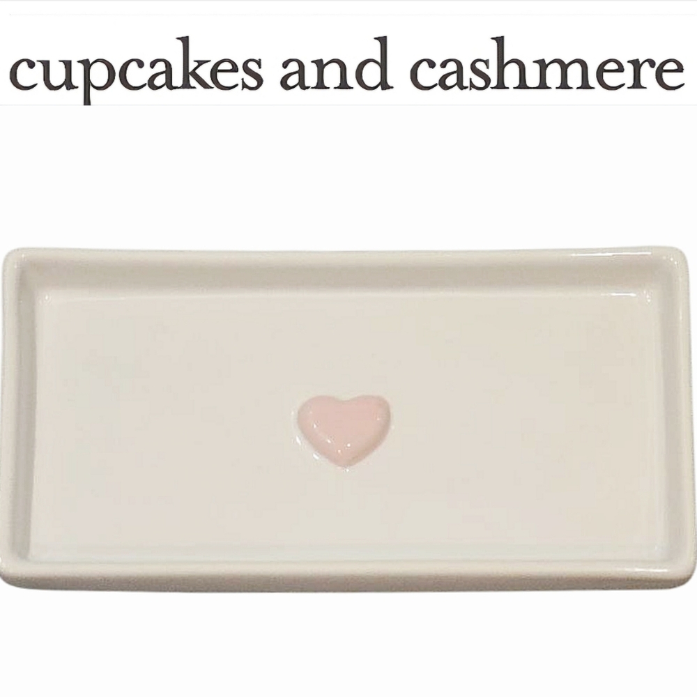 Cupcakes & Cashmere Pink Heart Decorative Trinket Tray
